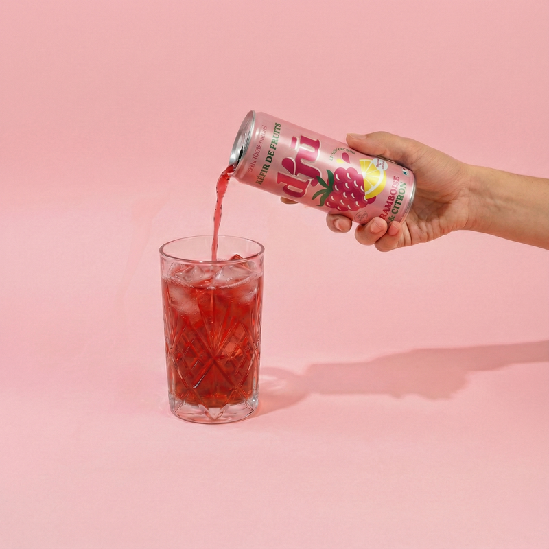 djū kéfir de fruits prébiotique framboise-citron