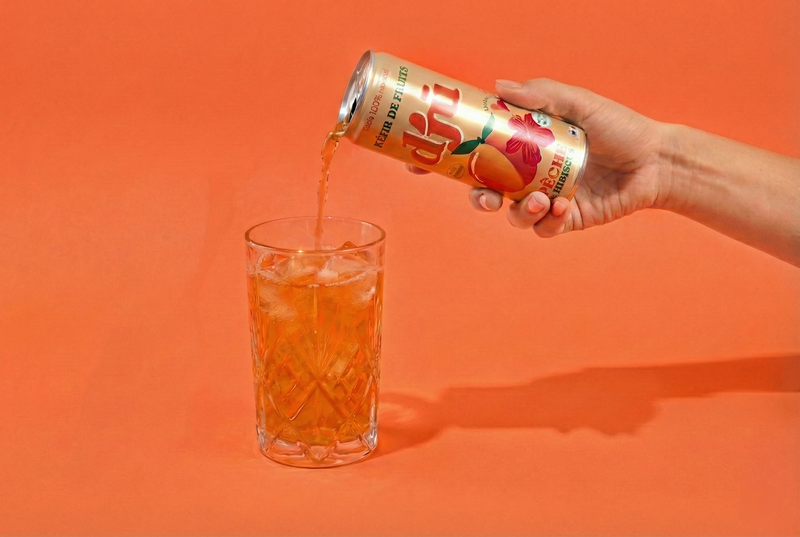 djū kéfir de fruits prébiotique Pêche - Hibiscus