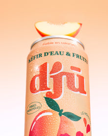 djū kéfir de fruits prébiotique Pêche - Hibiscus
