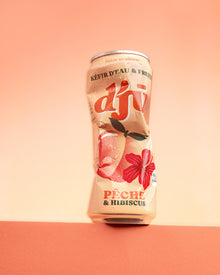 djū kéfir de fruits prébiotique Pêche - Hibiscus