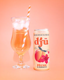 djū kéfir de fruits prébiotique Pêche - Hibiscus